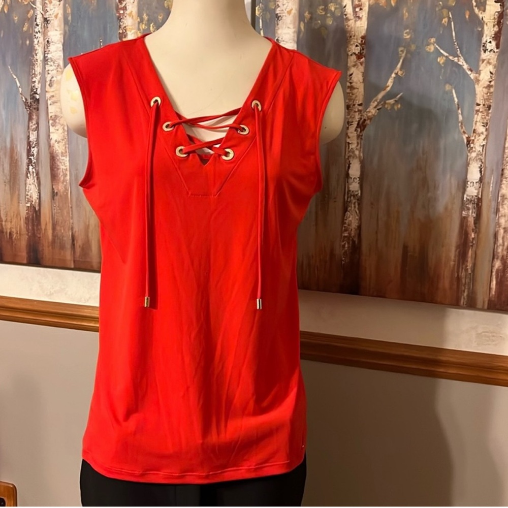 Calvin Klein Lace-Up Sleeveless Top